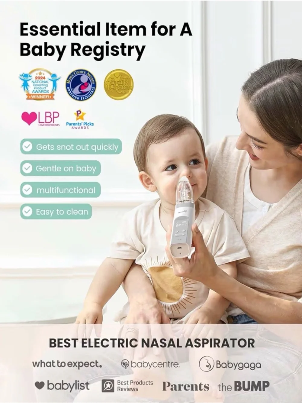 NWT - GROWNSI White Nasal Aspirator for Kids